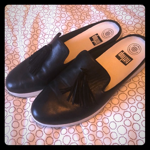 Fitflop Shoes - Fitflop Womens Superskate Slip Ons Tassel Mules